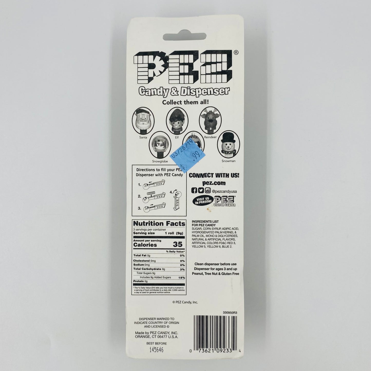 Christmas Penguin PEZ dispenser (2016) carded 7.5 China