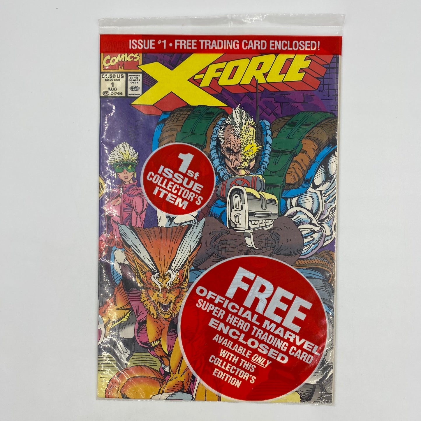 X-Force #1 bagged/Cable card (1991) Marvel