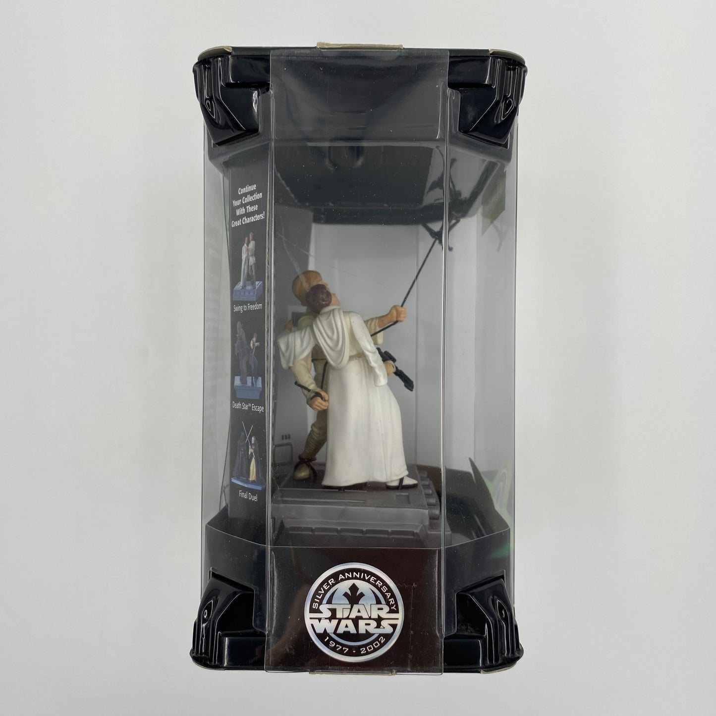 Star Wars Power of the Jedi 25th Anniversary Luke Skywalker & Princess Leia Organa Swing to Freedom boxed 3.75” figures (2002) Hasbro