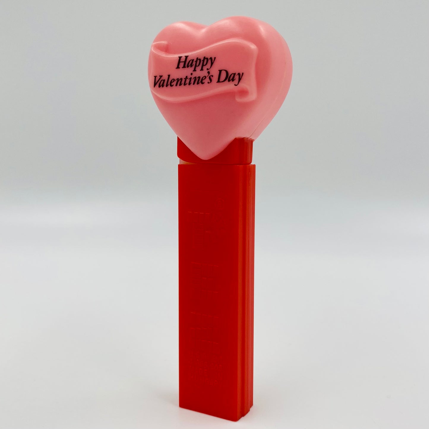 Valentine's Day Heart pink on red “Happy Valentine's Day” PEZ dispenser (1996) loose 4.9 Hungary