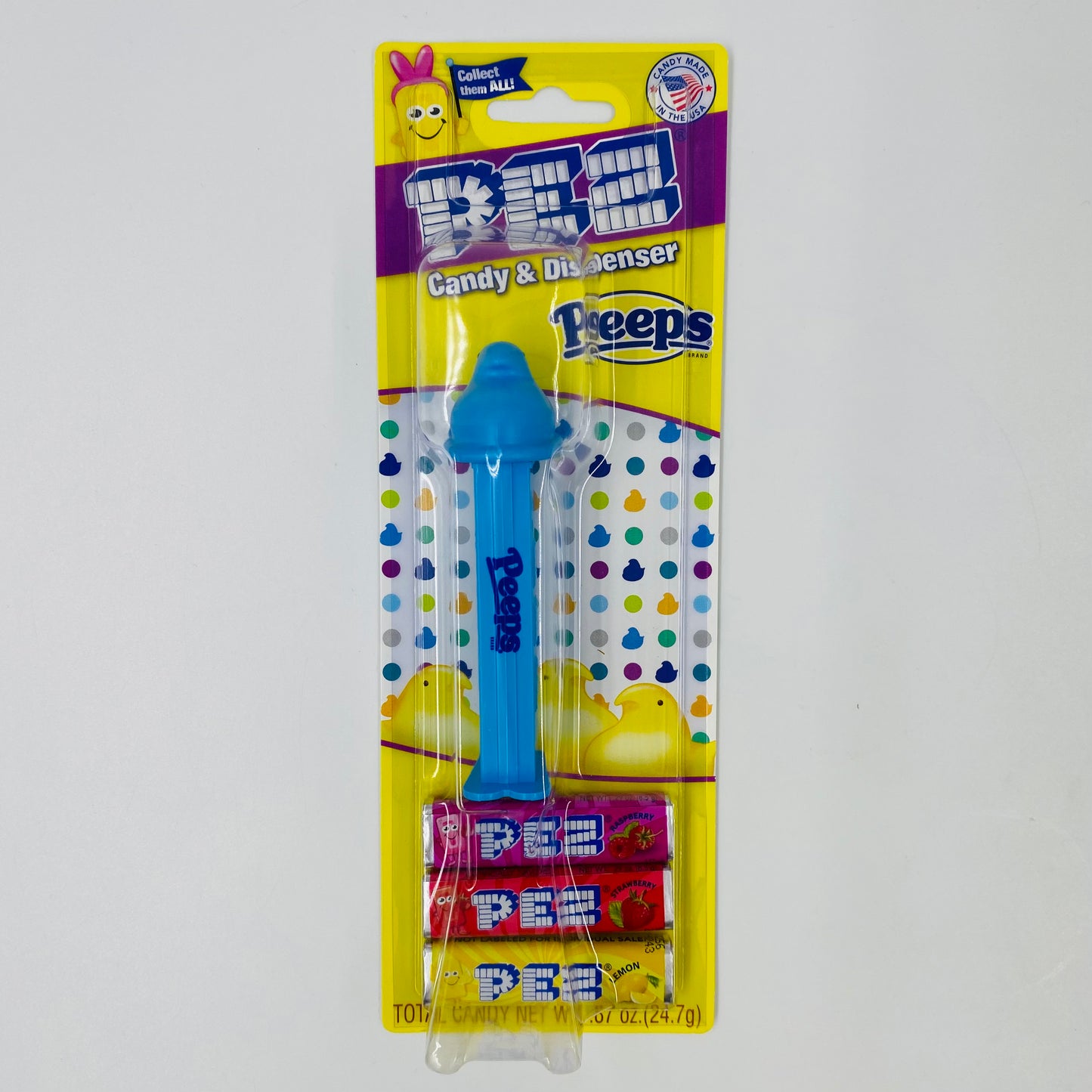 Easter Peeps Blue Chick PEZ dispenser (2021) carded 7.5 Hungary