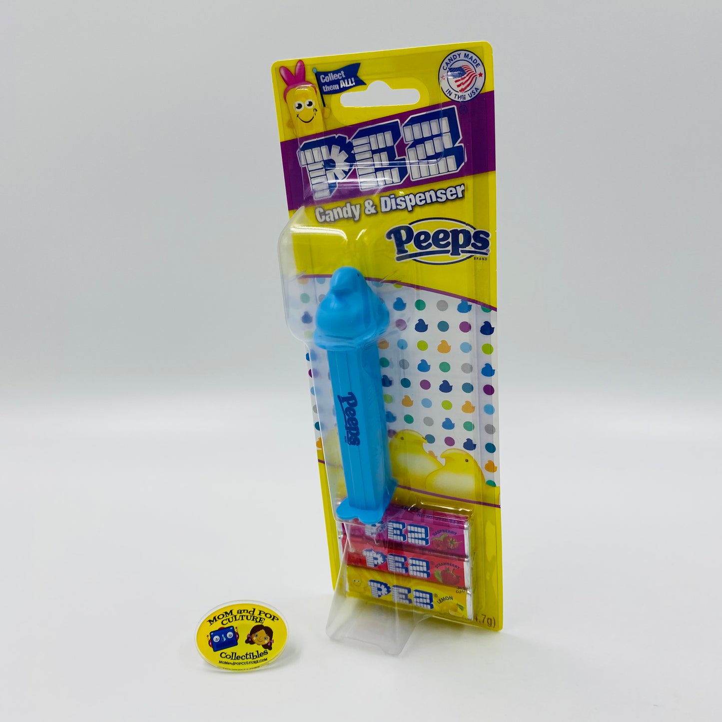 Easter Peeps Blue Chick PEZ dispenser (2021) carded 7.5 Hungary