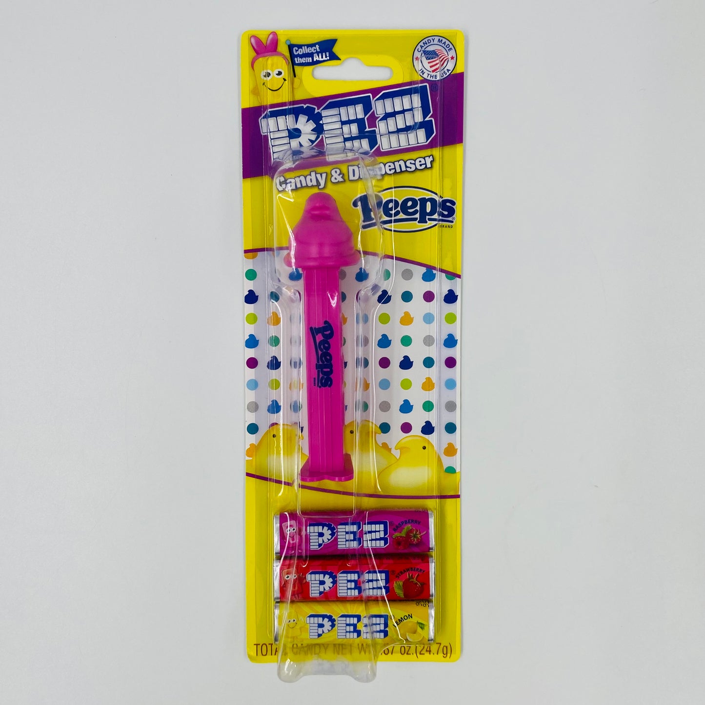 Easter Peeps Pink Chick PEZ dispenser (2021) carded 7.5 Hungary