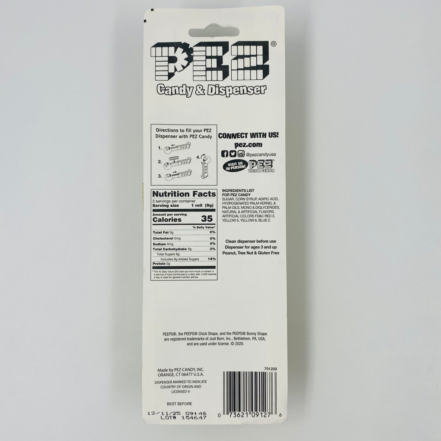 Easter Peeps Yellow Chick PEZ dispenser (2021) carded 7.5 Hungary