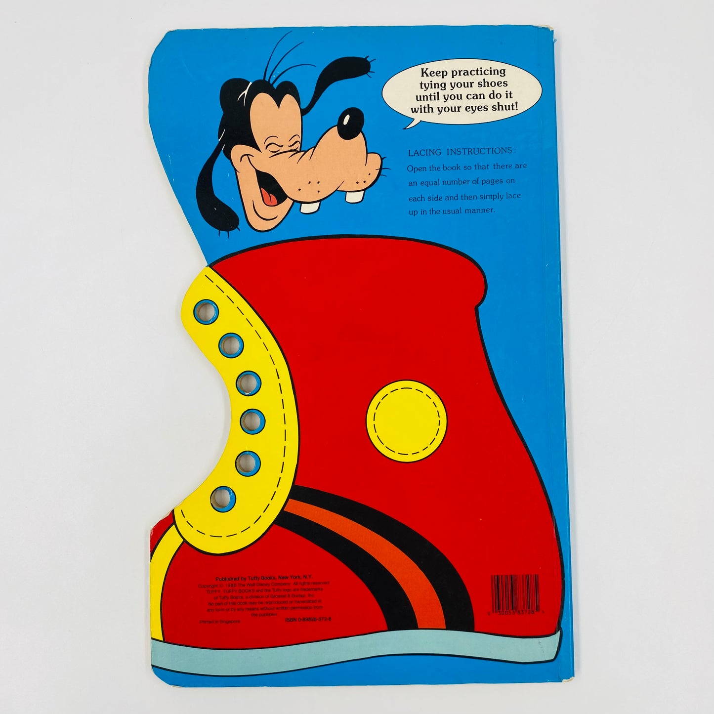 Walt Disney’s Goofy Shoelace Board Book (1988) Tuffy Books