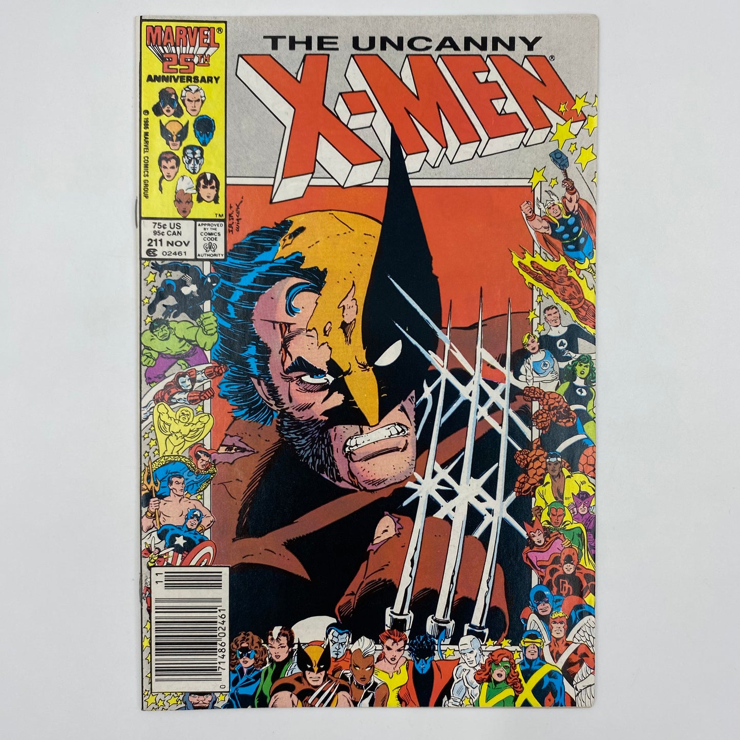 Uncanny X-Men #211 newsstand edition ”Massacre” (1986) Marvel