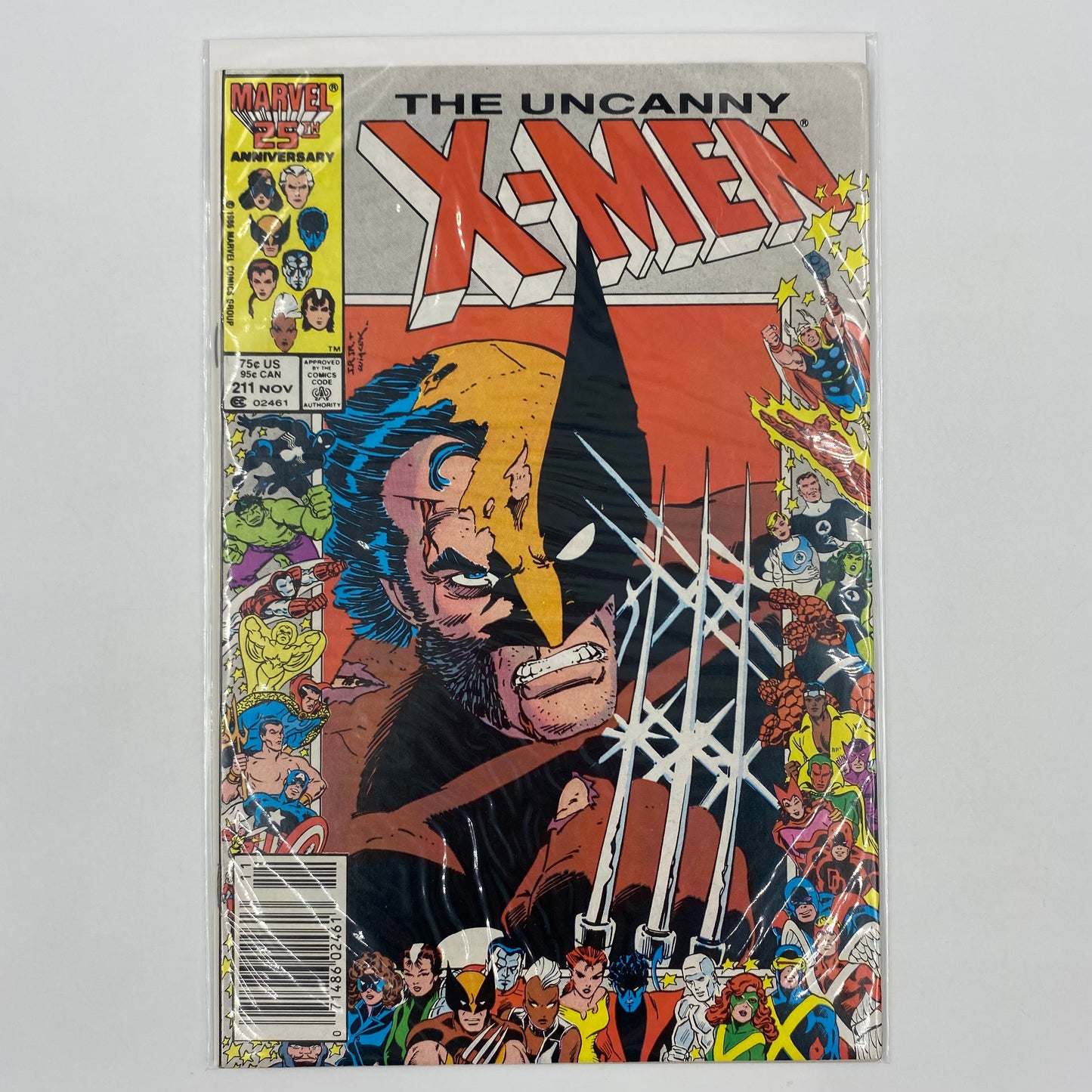 Uncanny X-Men #211 newsstand edition ”Massacre” (1986) Marvel