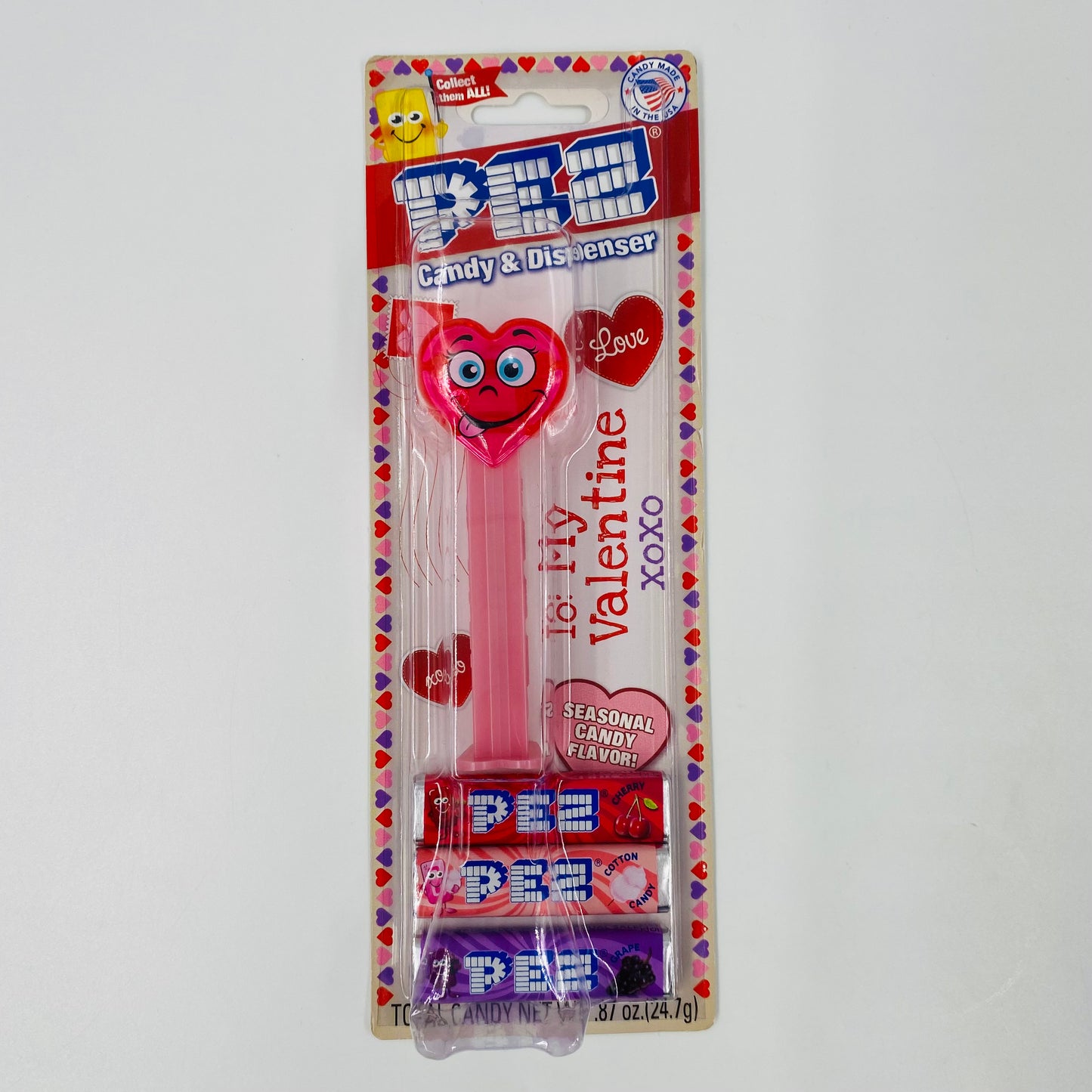 Valentine's Day Silly Crystal Heart (pink) PEZ dispenser (2019) carded 7.5 China