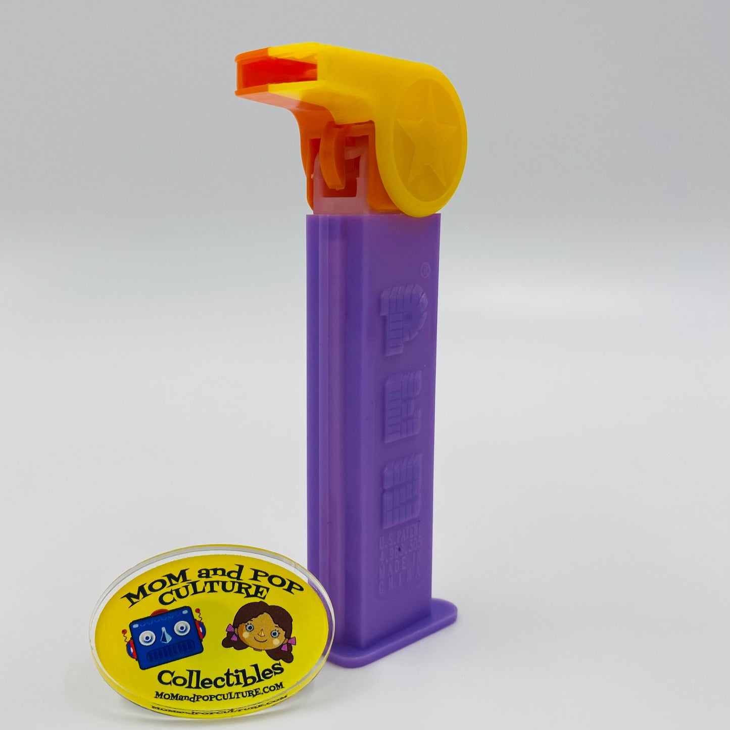 PEZ Coach Whistle (orange/yellow) PEZ dispenser (1990's) loose 4.9 China