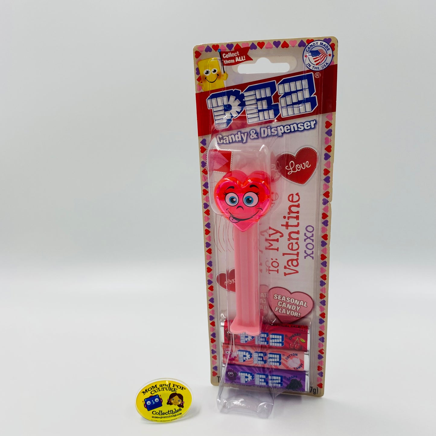 Valentine's Day Silly Crystal Heart (pink) PEZ dispenser (2019) carded 7.5 China
