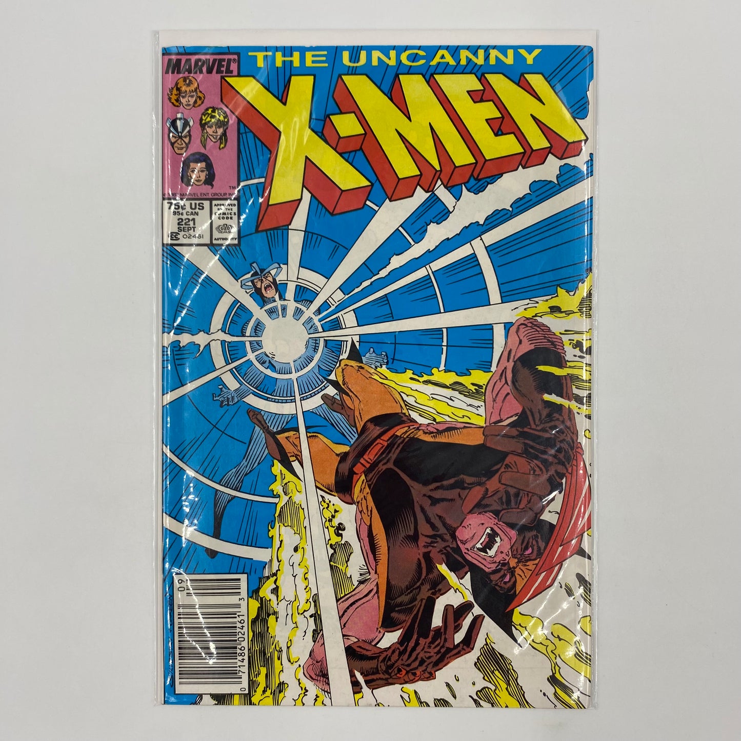 Uncanny X-Men #221 newsstand edition “Death by Drowning!” (1987) Marvel