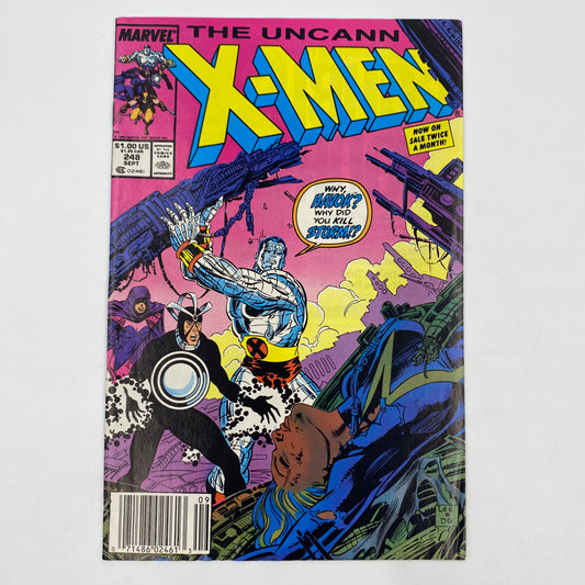 Uncanny X-Men #248 newsstand edition “Fall!” (1989) Marvel (VG)