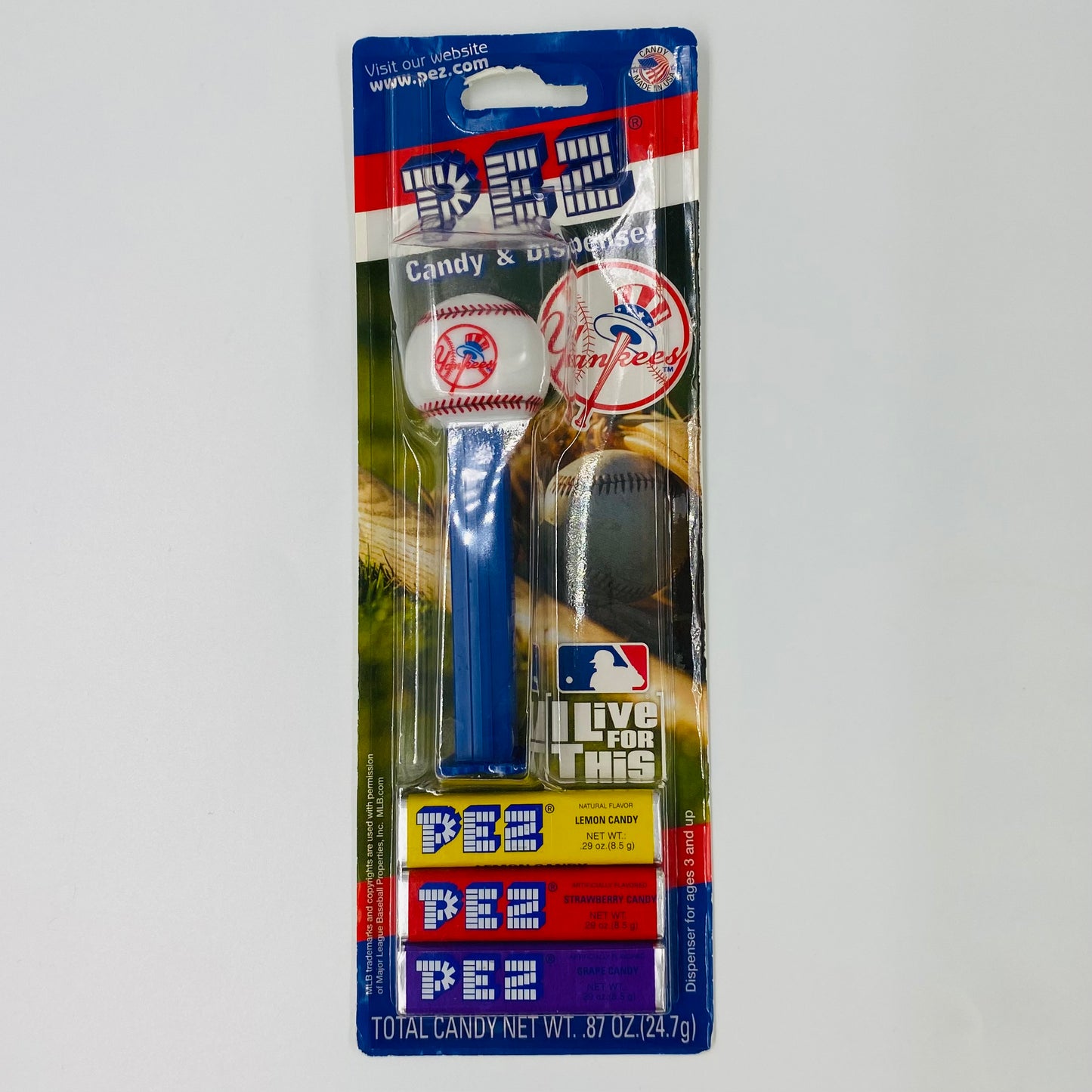 MLB Baseball New York Yankees baseball PEZ dispenser (2008) carded 5.9 China