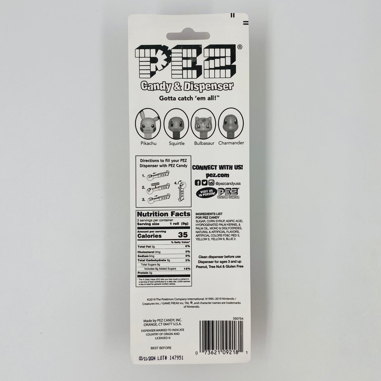 Pokemon Bulbasaur PEZ dispenser (2019) carded 7.5 Hungary