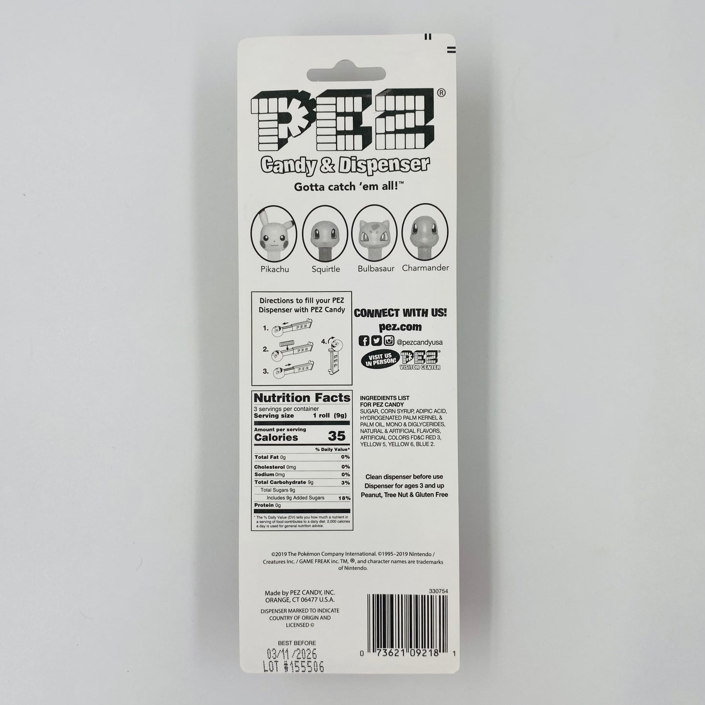 Pokemon Eevee PEZ dispenser (2020) carded 7.5 Hungary