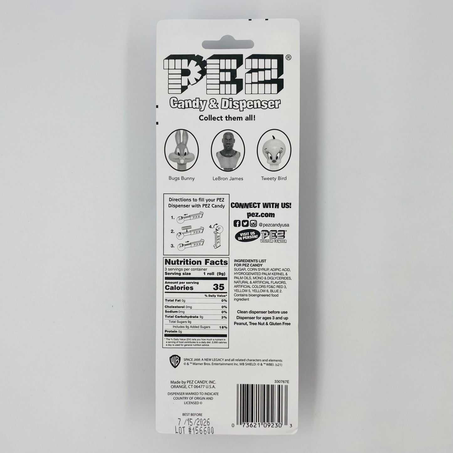 Space Jam A New Legacy Bugs Bunny PEZ dispenser (2021) carded 7.5 China