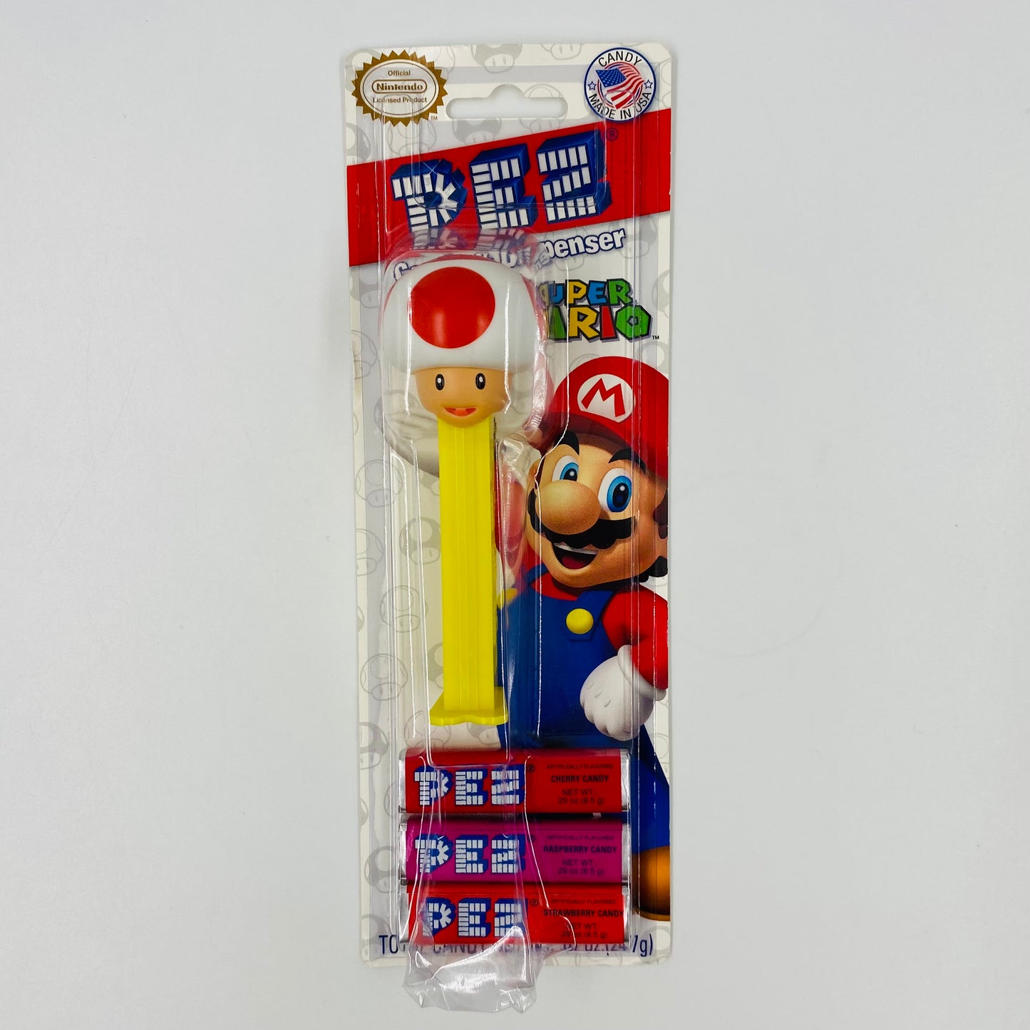 Super Mario Toad (nude neck) PEZ dispenser (2013) carded 7.5 China