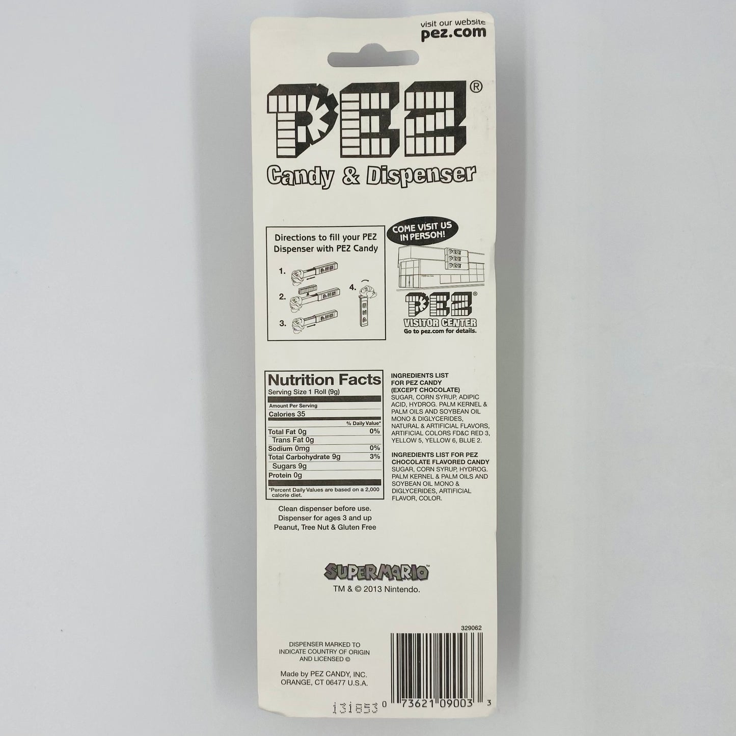 Super Mario Toad (nude neck) PEZ dispenser (2013) carded 7.5 China