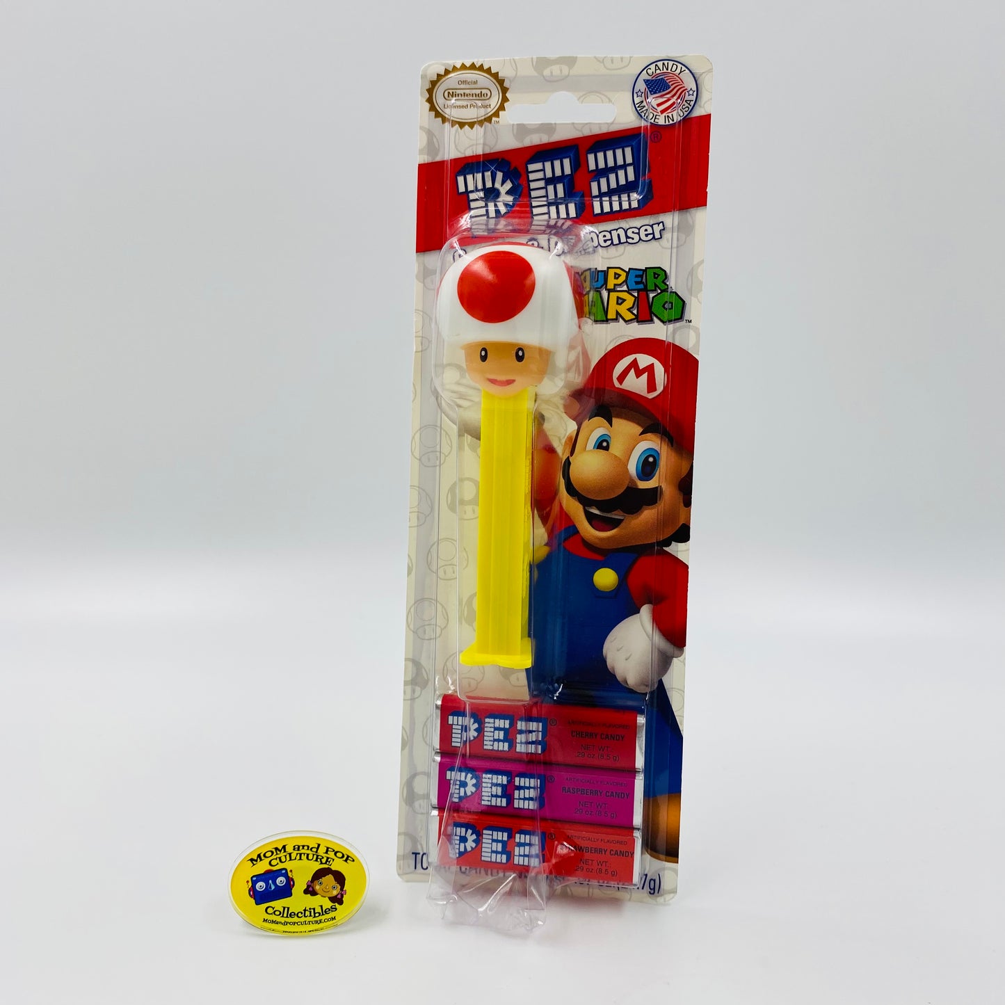 Super Mario Toad (nude neck) PEZ dispenser (2013) carded 7.5 China