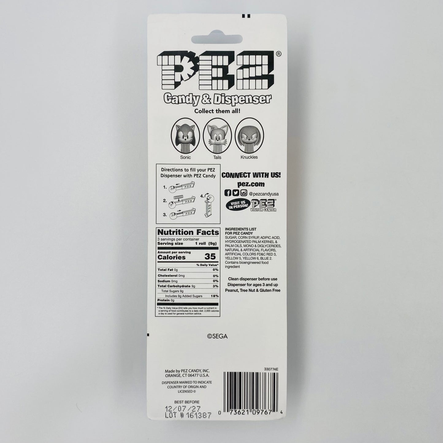 Sonic The Hedgehog Tails PEZ dispenser (2022) carded 7.5 Hungary