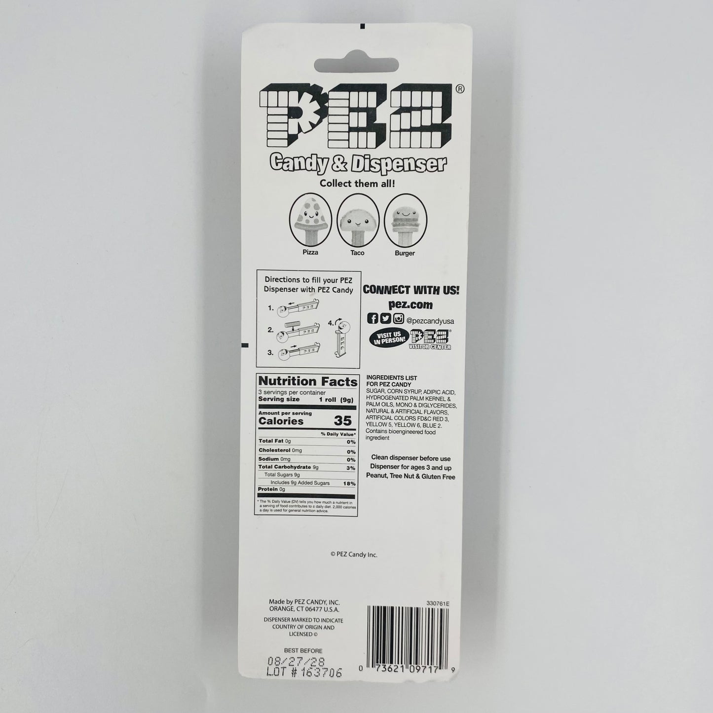 PEZ Treats Taco Pez dispenser (2021) carded 7.5 China