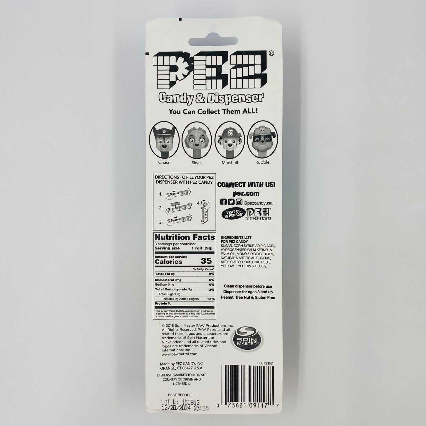 Paw Patrol Rocky PEZ dispenser (2018) carded 7.5 China