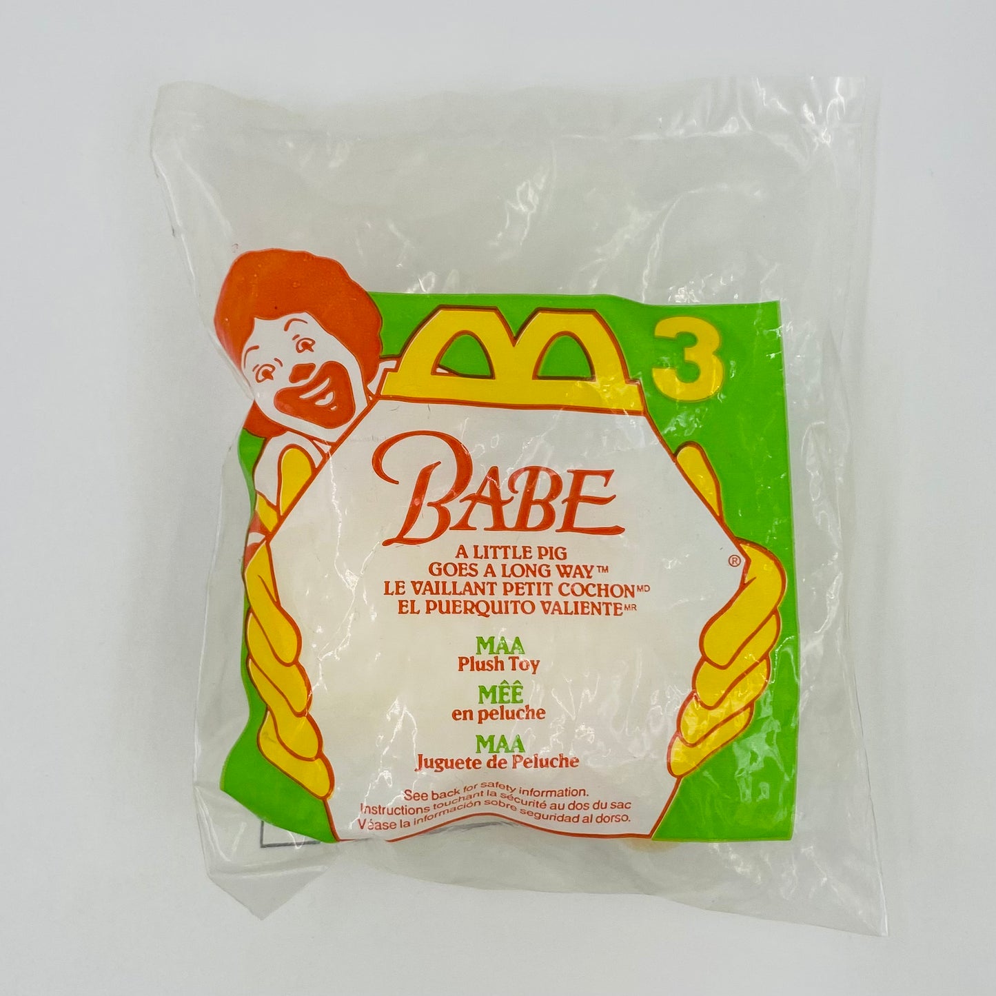 Babe A Little Pig Goes A Long Way Maa McDonald's Happy Meal plush toy (1996) bagged