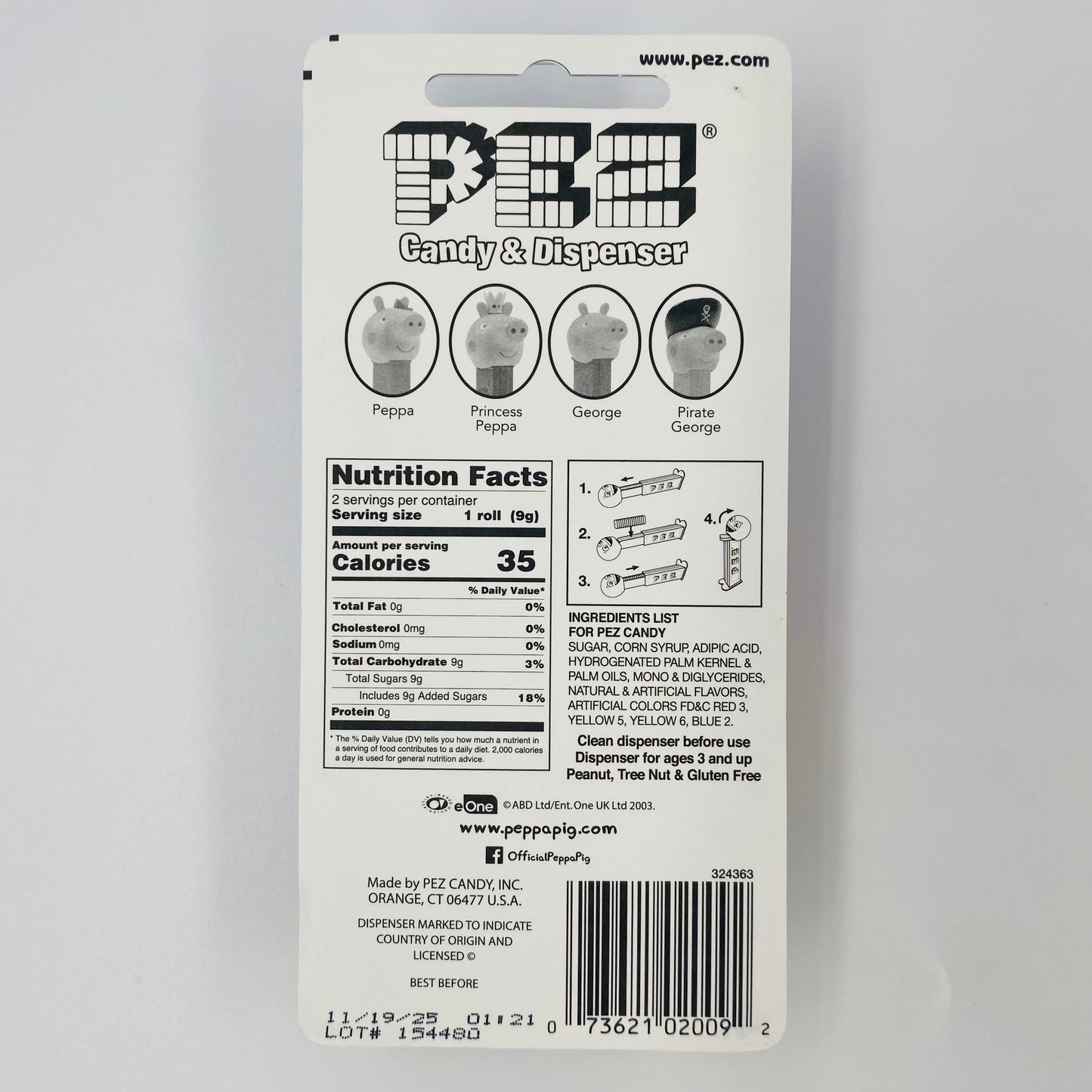 Peppa Pig PEZ dispenser (2020) carded 7.5 Hungary