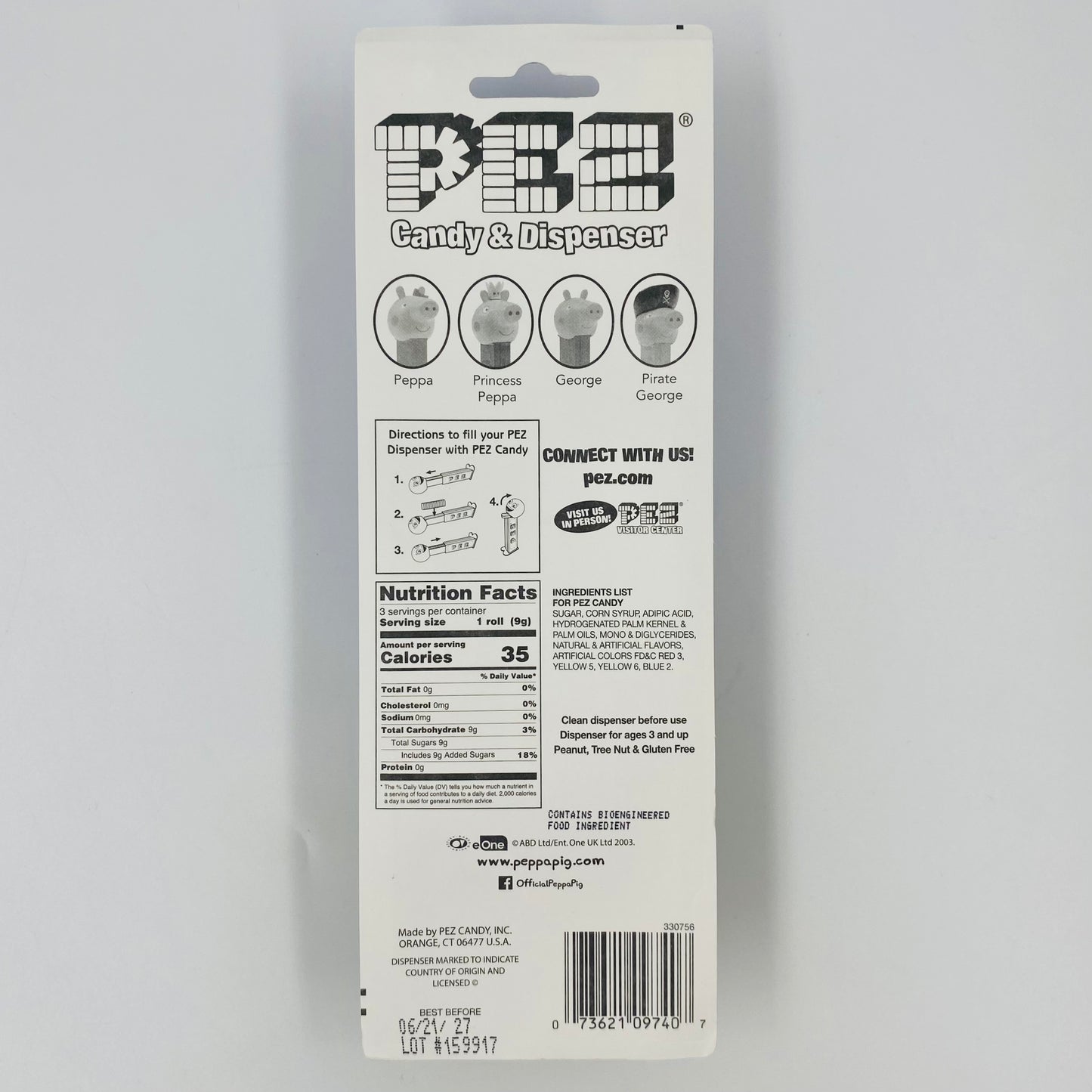 Peppa Pig George Pig PEZ dispenser (2020) carded 7.5 Hungary