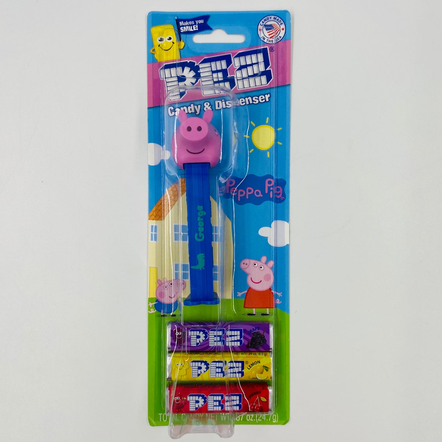 Peppa Pig George Pig dino stem PEZ dispenser (2023) carded 7.5 Hungary