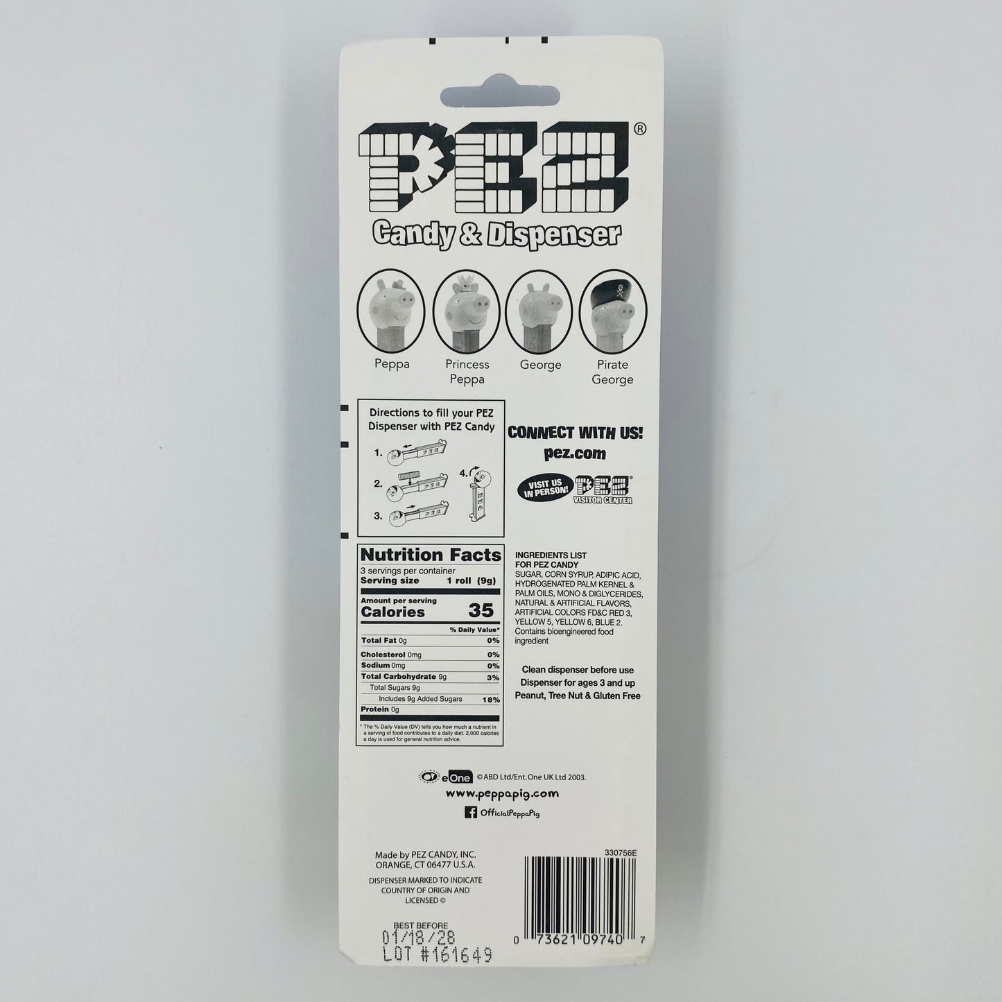 Peppa Pig George Pig dino stem PEZ dispenser (2023) carded 7.5 Hungary