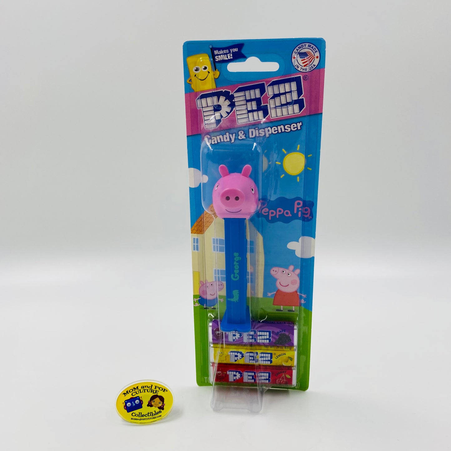 Peppa Pig George Pig dino stem PEZ dispenser (2023) carded 7.5 Hungary