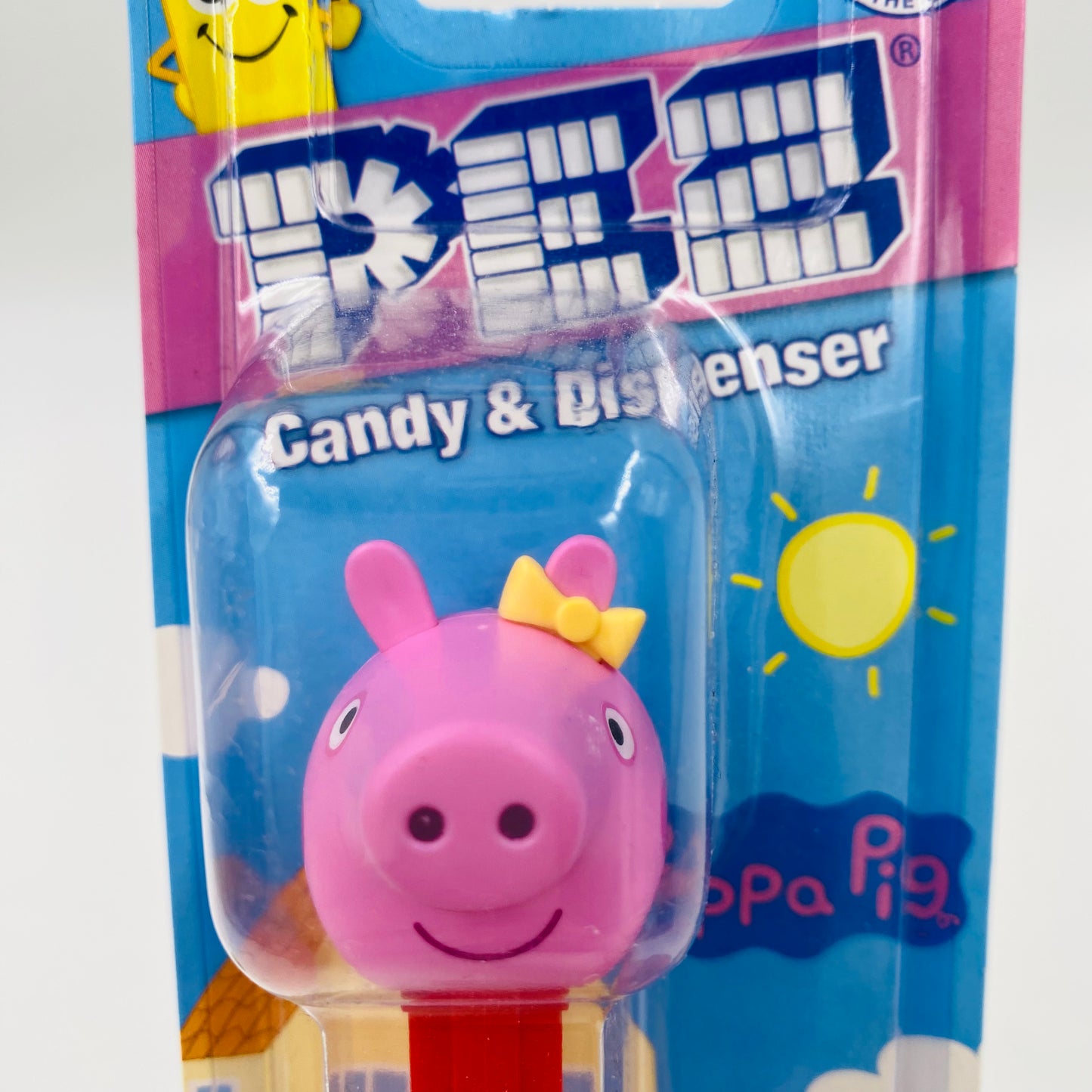 Peppa Pig teddy bear stem PEZ dispenser (2023) carded 7.5 Hungary