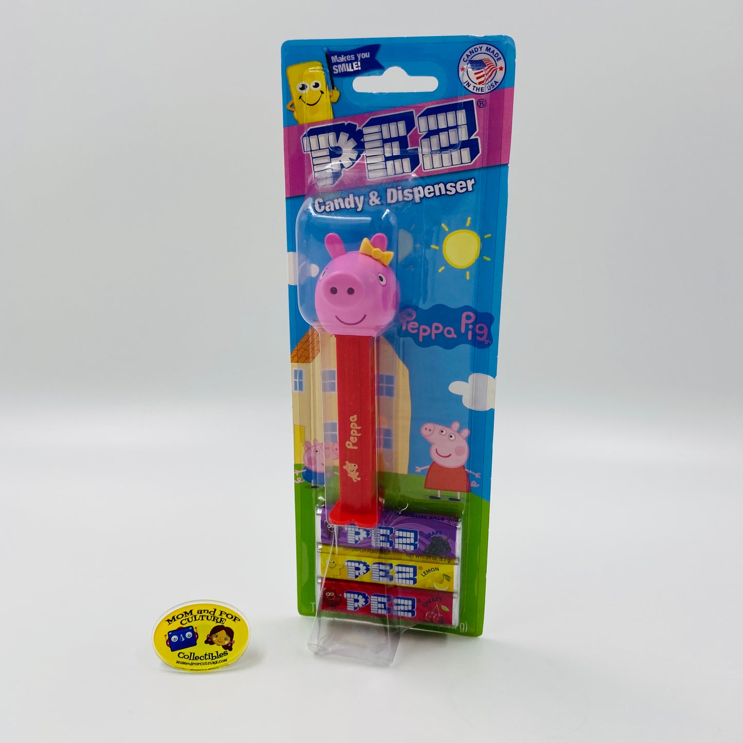 Peppa Pig teddy bear stem PEZ dispenser (2023) carded 7.5 Hungary