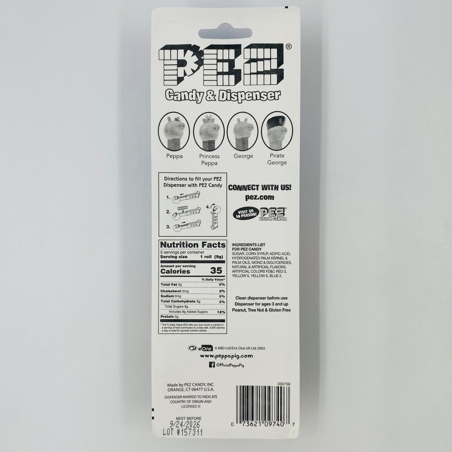 Peppa Pig (princess) PEZ dispenser (2020) carded 7.5 China