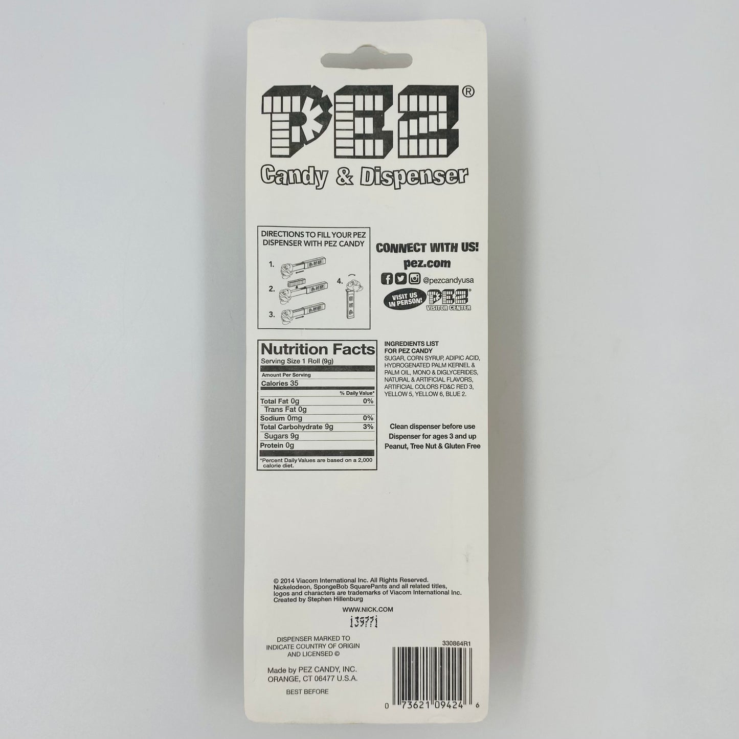 SpongeBob SquarePants Squidward PEZ dispenser (2014) carded 5.9 China