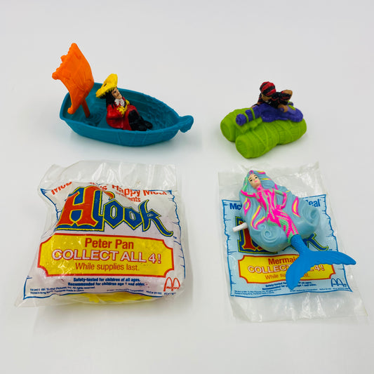 Hook complete set of 4 McDonald's Happy Meal toys (1991) bagged & loose