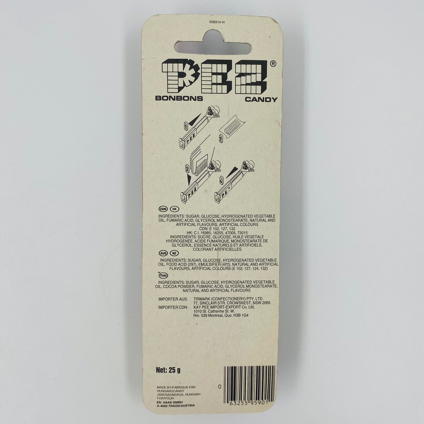MGM Cartoons Tuffy PEZ dispenser (1990's) Canadian card 4.9 Hungary