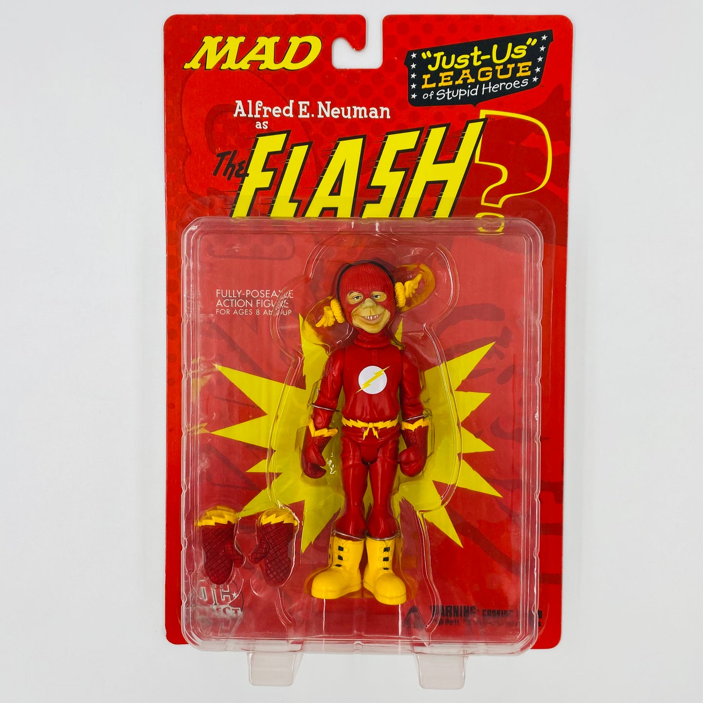 Mad Magazine “Just-Us” League of Stupid Heroes Alfred E Neuman as the Flash carded action figure (1998) DC Direct