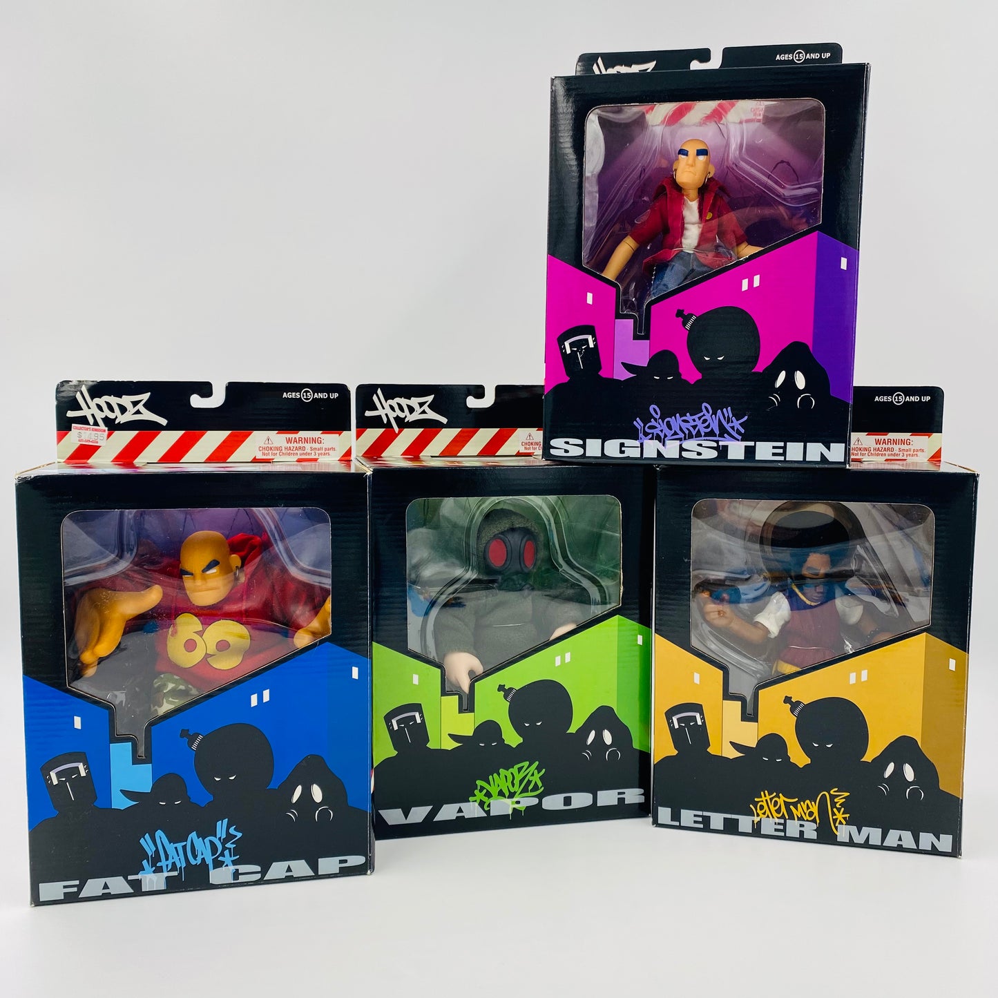 Hoodz 4-piece vinyl action figure set (2002) Mezco