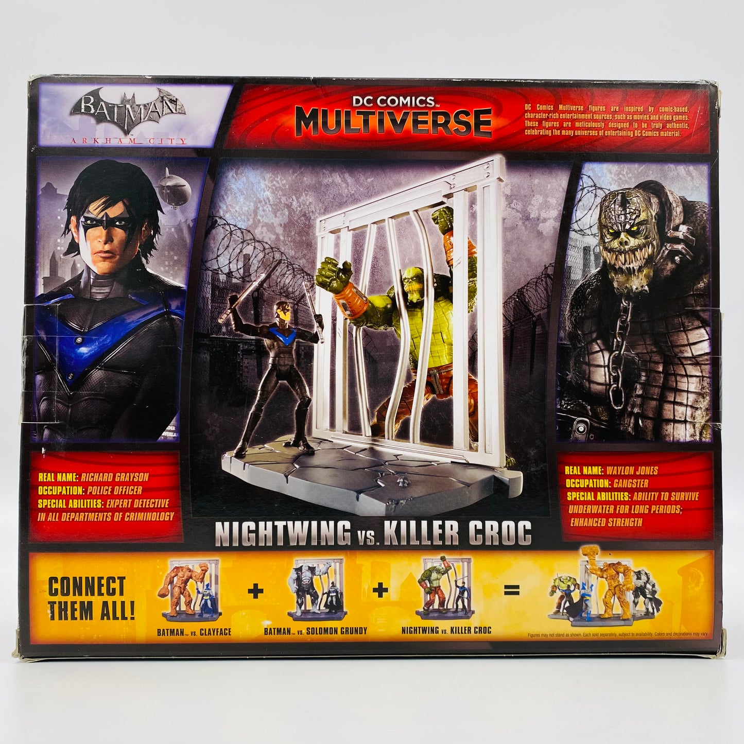 DC Comics Multiverse Batman Arkham City Nightwing VS Killer Croc boxed action figures (2014) Mattel