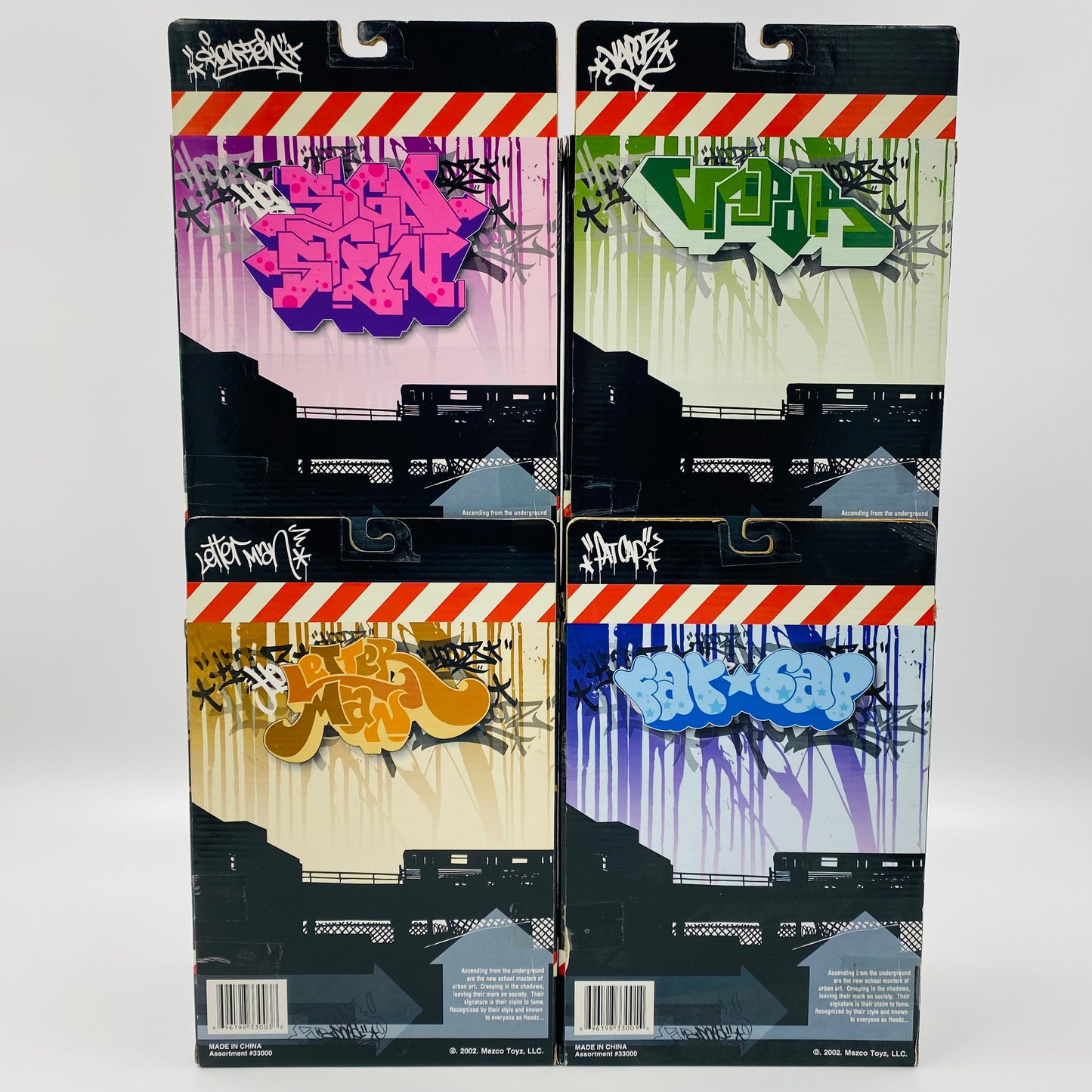 Hoodz 4-piece vinyl action figure set (2002) Mezco