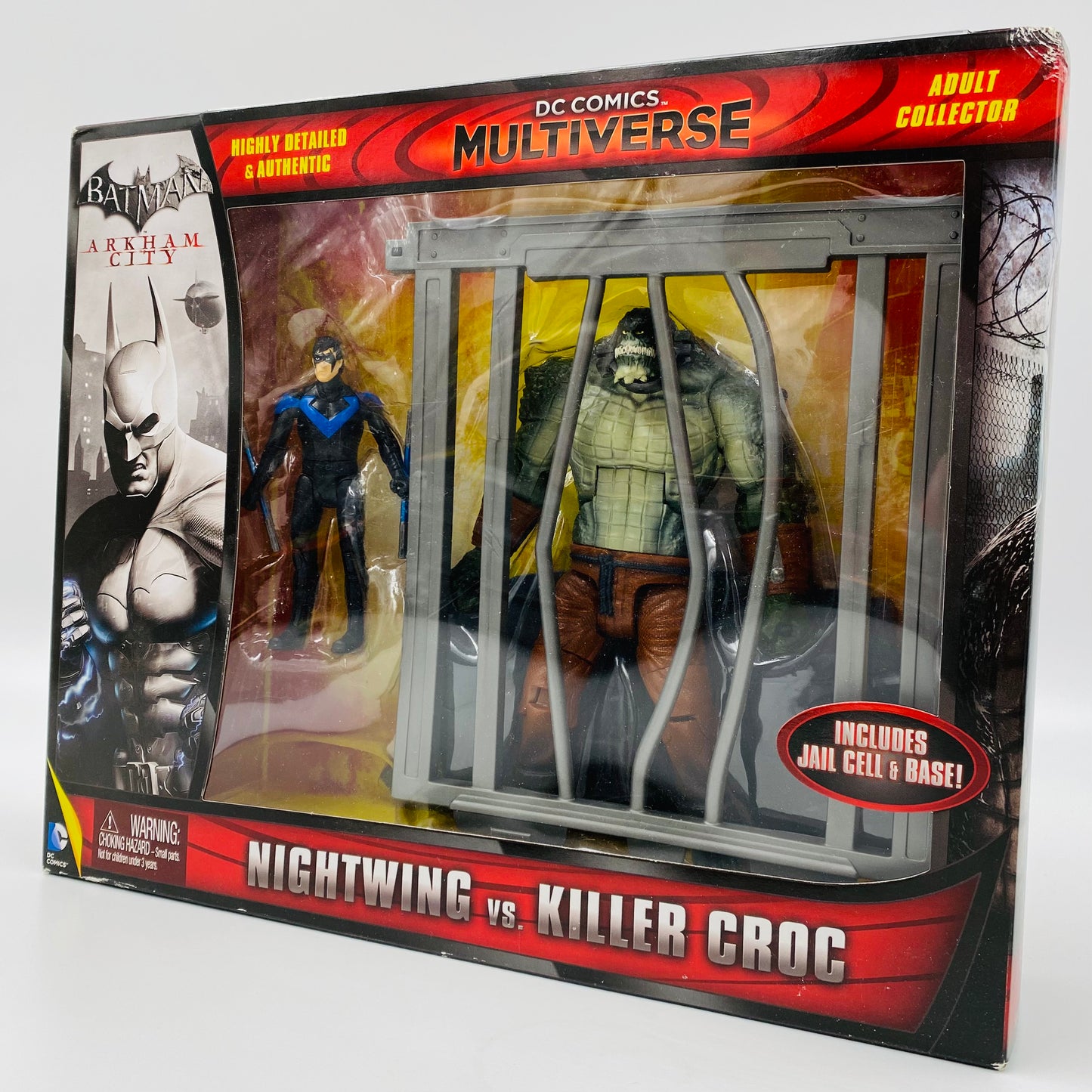 DC Comics Multiverse Batman Arkham City Nightwing VS Killer Croc boxed action figures (2014) Mattel
