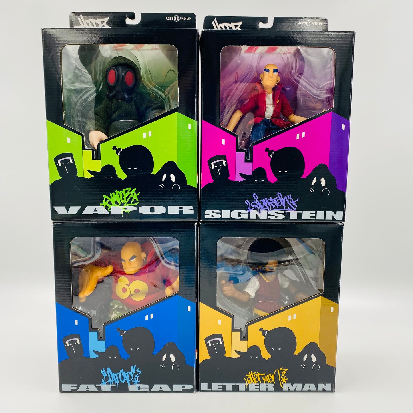 Hoodz 4-piece vinyl action figure set (2002) Mezco