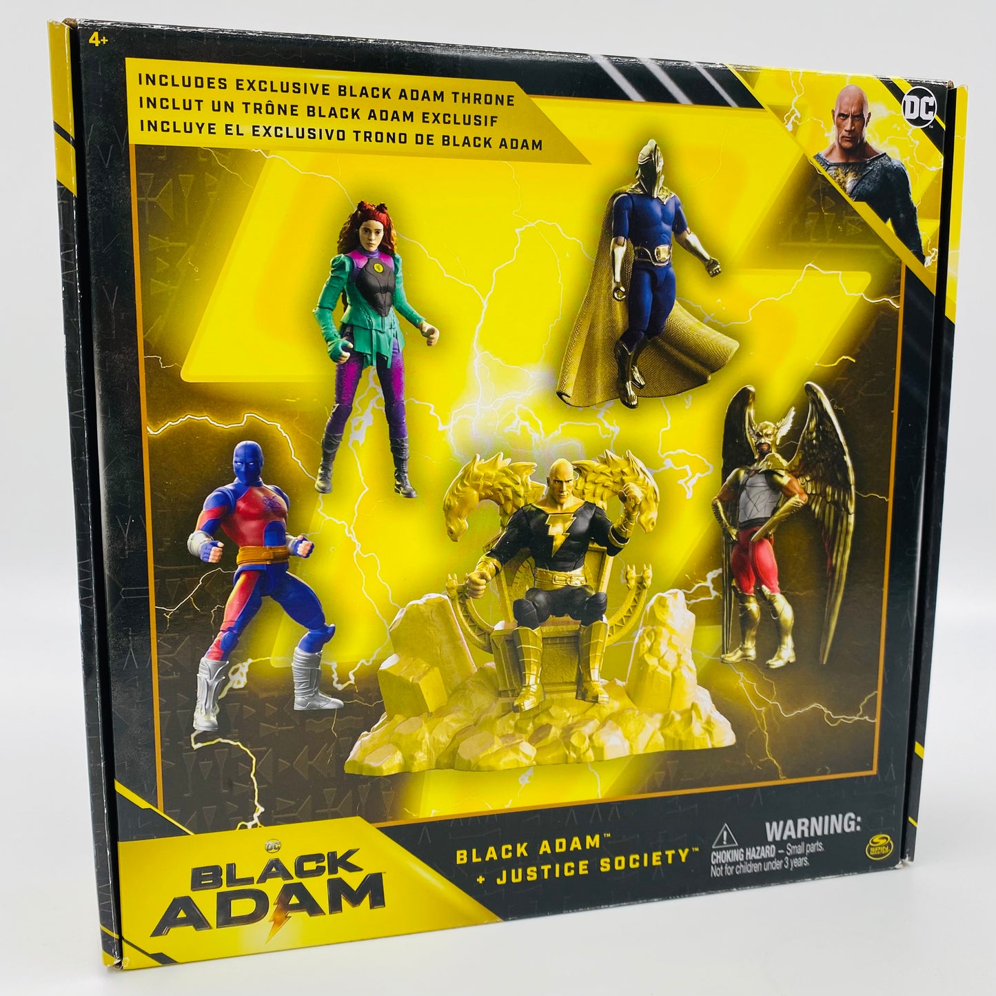 Black Adam and Justice Society boxed 4” action figures with throne (2022) Spin Master