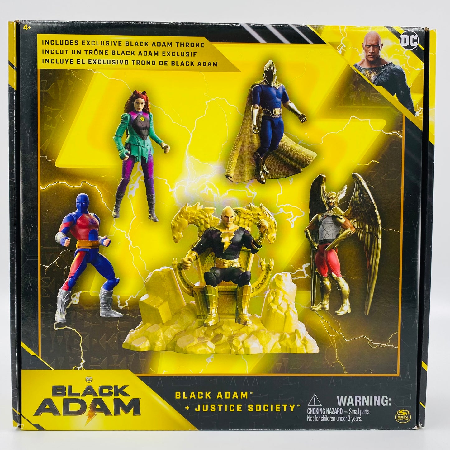 Black Adam and Justice Society boxed 4” action figures with throne (2022) Spin Master