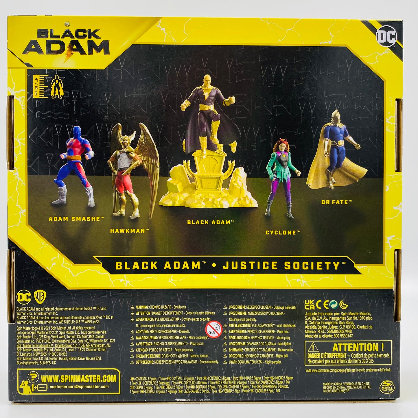Black Adam and Justice Society boxed 4” action figures with throne (2022) Spin Master