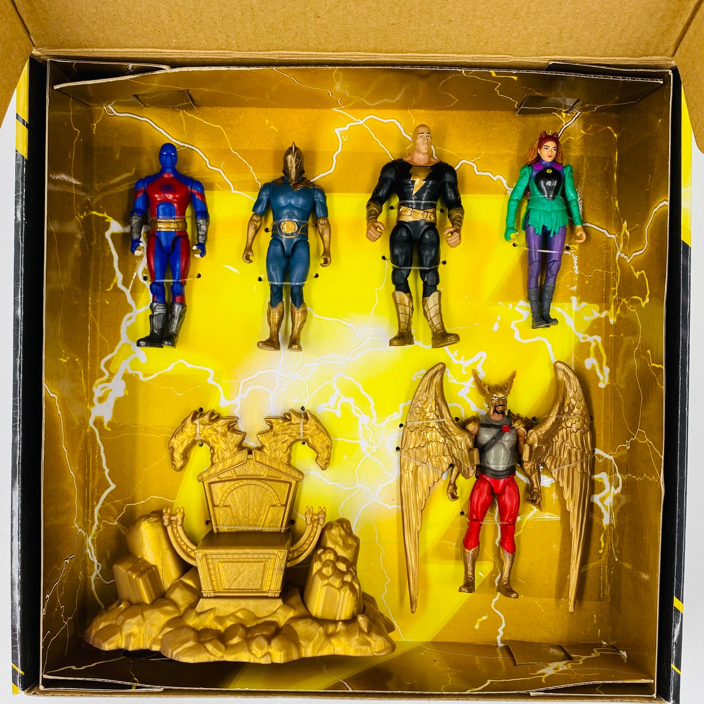 Black Adam and Justice Society boxed 4” action figures with throne (2022) Spin Master