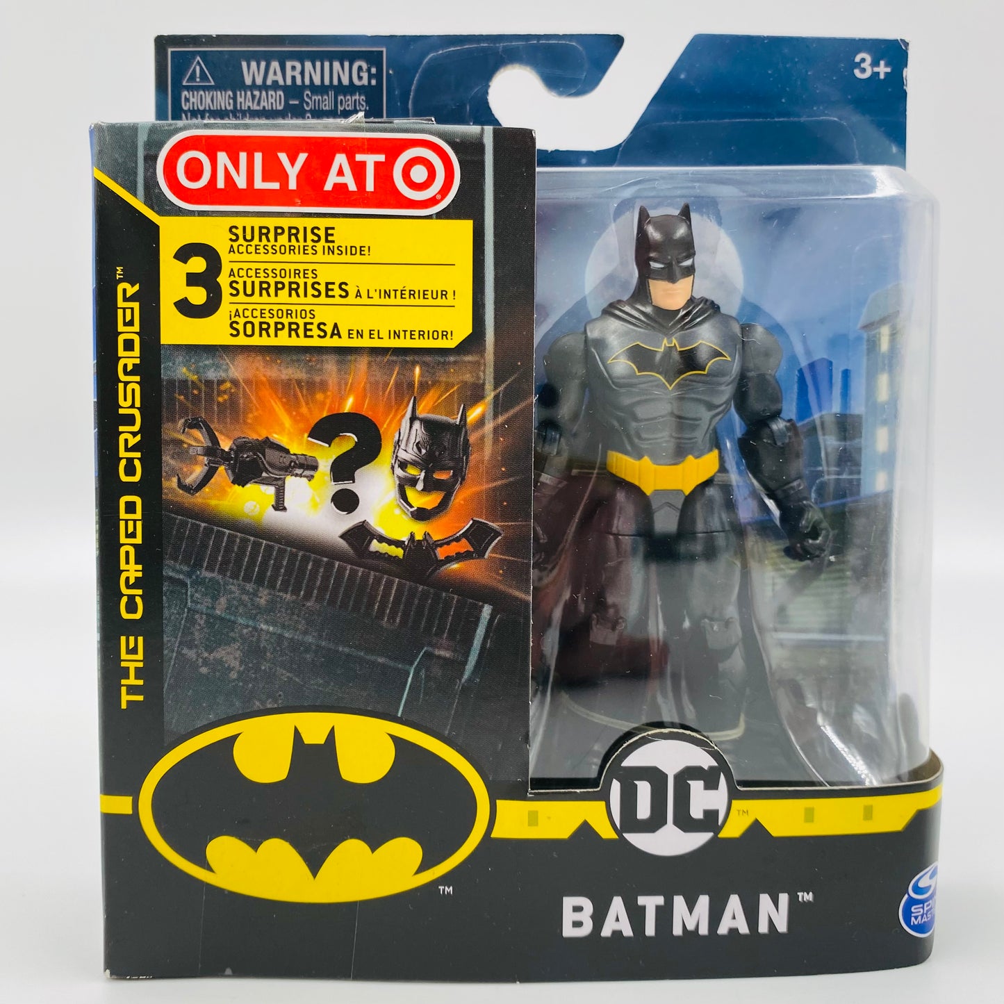 Batman The Caped Crusader Creature Chaos Batman (silver & black armor/black symbol) carded 4” action figure (2020) Spin Master