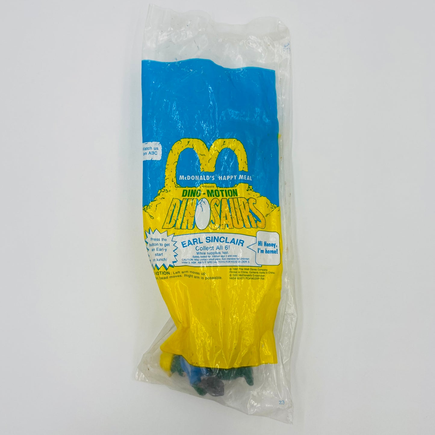 Dinosaurs Dino-Motion Earl Sinclair McDonald's Happy Meal toy (1992) bagged (chipped helmet)